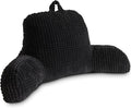 Holawakaka Adults Reading Pillow with Arms, Backrest Reading & Rest Pillows for Sitting Up in Bed, Bed Rest, Lounging, Working on Laptop,Arms Back Support Cushion for Men Women Teens, Black