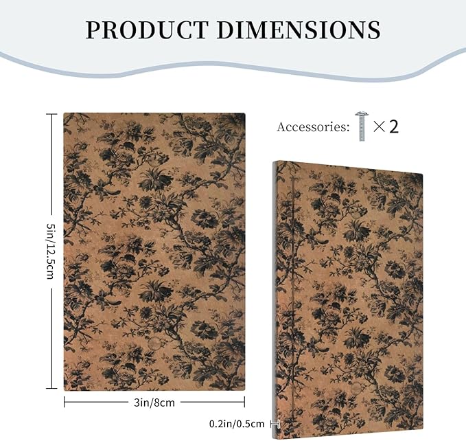 Decorative Light Switch Cover Plate Vintage Floral Botanical Brown Background 1 Gang No Device Single Blank Outlet Covers Wall Plate Switch Plate Covers for Bathroom Bedroom Decor
