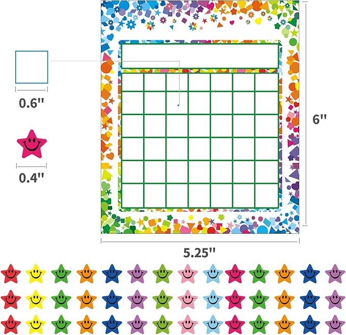 REGELETO 100 Pack Incentive Reward Chart for Students, 2 Designs Incentive Behavior Chart with 2400 Star Stickers Students Chore Sticker Chart at Home