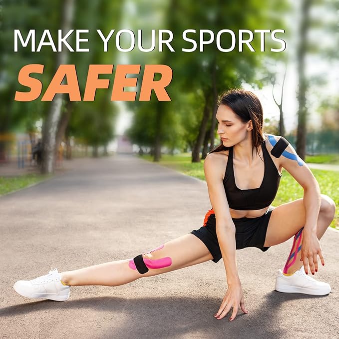 OK TAPE Regular Kinesiology Tape (4 Pack), Original Cotton Athletic Tape for Support Muscle Joint Knee, Sports Waterproof Tape Uncut Strips Latex Free, Hypoallergenic, 2in×16.4ft - 4 Colors