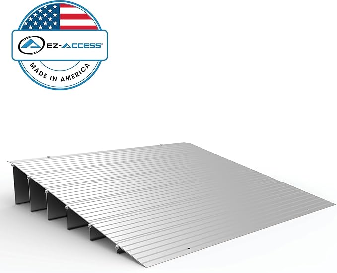 EZ-ACCESS - Threshold Ramps for Doorways - Portable Wheelchair Ramp for Home Steps, Aluminum Door Threshold Sliding Doors, Walker & Wheelchair Access - Adjustable Modular Transitions, 6" Rise