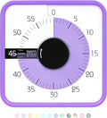TWENTY5 SEVEN Countdown Timer 7.5 inch; 60 Minute 1 Hour Visual Timer – Classroom Teaching Tool Office Meeting, Mechanical Countdown Clock for Kids Exam Time Management Magnetic, Purple