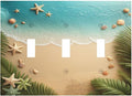 Decorative Switch Plates Summer Beach Themed Starfish Seashells 3 Gang Wall Plate Triple Toggle Light Switch Cover Faceplate Electrical Wall Panels for Bedroom Bathroom Decor