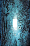 Light Switch Cover Teal Full Moon Forest 1 Gang Wall Plate Cover Turquoise Single Toggle Outlet Covers Decorative Switchplate Electrical Faceplate for Bathroom Bedroom Decor