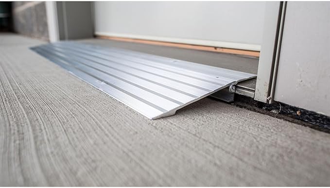 EZ-ACCESS - Threshold Ramps for Doorways - Portable Wheelchair Ramp for Home Steps, Aluminum Door Threshold Sliding Doors, Walker & Wheelchair Access - Adjustable Modular Transitions, 2" Rise