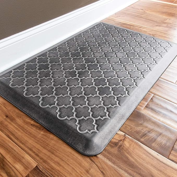 WellnessMats Trellis Collection Anti-Fatigue Floor Mat, Polyurethane – Ergonomic Support Pad for Home, Kitchen, Garage, Office Standing Desk – Water Resistant - Made in USA