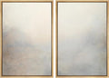 MUDECOR Framed Canvas Print Wall Art Soft Gradient Abstract Misty Landscape Illustrations Modern Art Decorative Bohemian Colorful Chic for Living Room, Bedroom, Office - 16"x24"x2 Natural