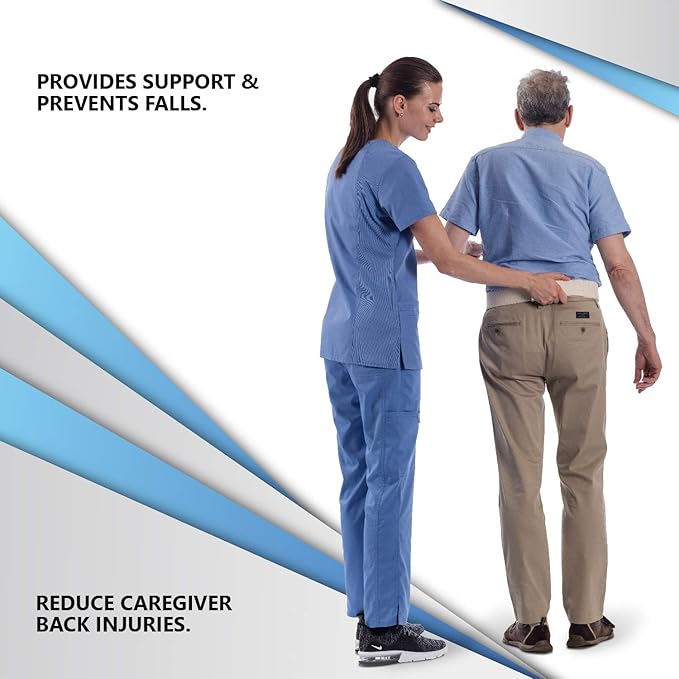 NYOrtho Plastic Buckle Gait Belt - Adjustable Machine Washable Strong and Durable Material Latex Free, Pastel, 60"