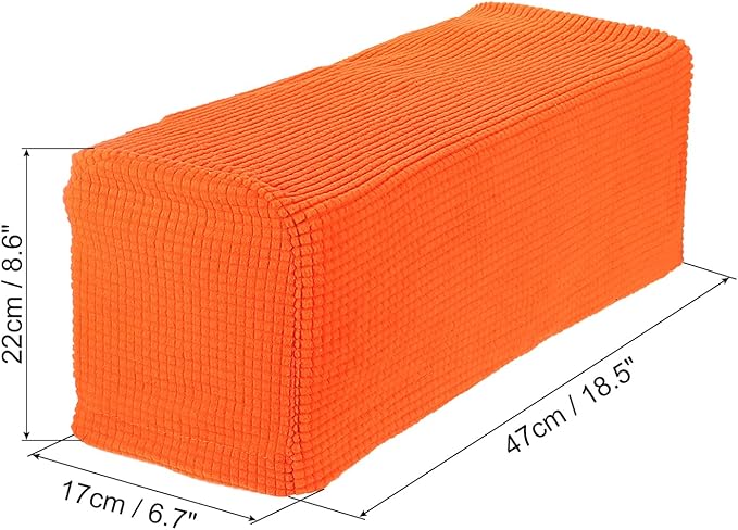 uxcell 2pcs Stretch Armrest Covers for Chairs/Sofas, Couch Arm Covers with Twist Pin, Furniture Protector Slipcovers Orange