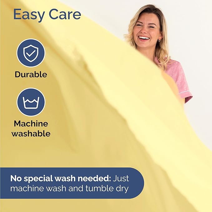 Twin 4 Piece Sheet Set - Cooling & Breathable Bed Sheets - Hotel Luxury Bed Sheets for Women, Men, Kids & Teens - Comfy Bedding w/Deep Pockets & Easy Fit - Soft & Wrinkle Free - Twin Yellow Sheets
