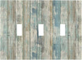 Tea Vintage Wood Plank Distressed Grain Rustic Shiplap Board 3 Gang Light Switch Covers Decorative Triple Toggle Wall Plate 3 Hole Electrical Device Switchplate for Farmhouse Bathroom Decor