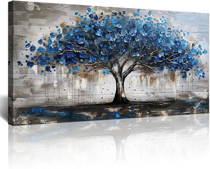 Lapremoly Framed Wall Art For Office Wall Decor For Living Room Bedroom Decor Tree Panoramic Landscape Wall Paintings Canvas Prints Textured Abstract Pictures Artwork Modern Home Decoration 30"X60"