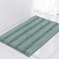 TURQUOIZE Non Slip Shaggy Bath Mats - Blue Chenille Bath Mat Set, Super Absorbent Shower Rugs for Tub Mat, 17" x 24", Duckshell Blue