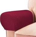 Roytub Stretch Couch Arm Covers, Breathable Armrest Covers for Sofas and Chairs - Scratch-Resistant, Protect and Decorate Your Sofa (Medium, Burgundy, 2PCS)
