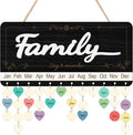 KAlRNE 3D Family Birthday Reminder Board,Family Celebration Calender,Rustic Farmhouse Wooden Calendar Hanging Plaques,DIY Birthday Tracker Wall Art with 100 Tags,Gift for Mom Grandma Home Decoration