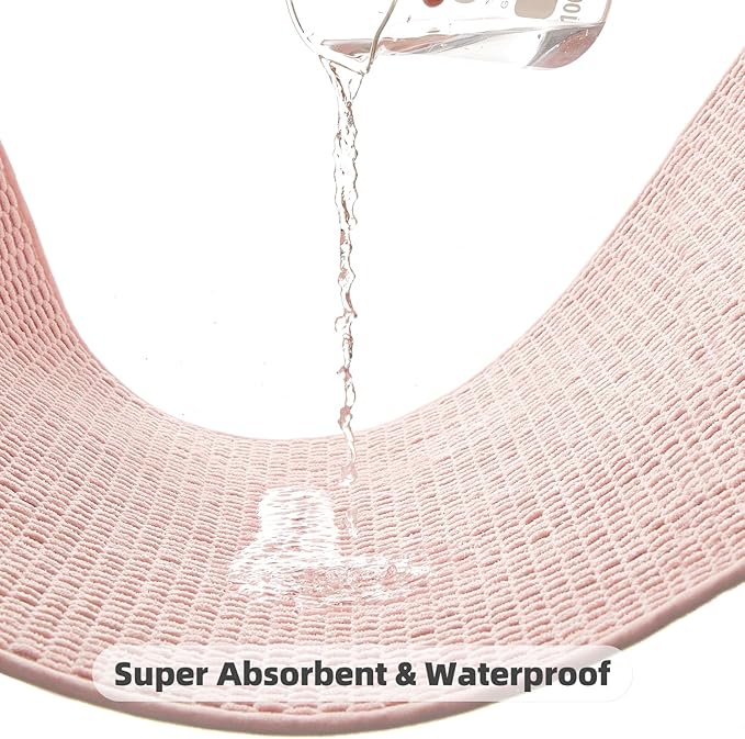 Large Bathroom Rugs Non Slip Washable Bath Rugs Super Absorbent Bathroom Rug Thin Quick Dry Low Pile Bath Mats, Pink 36"x60"