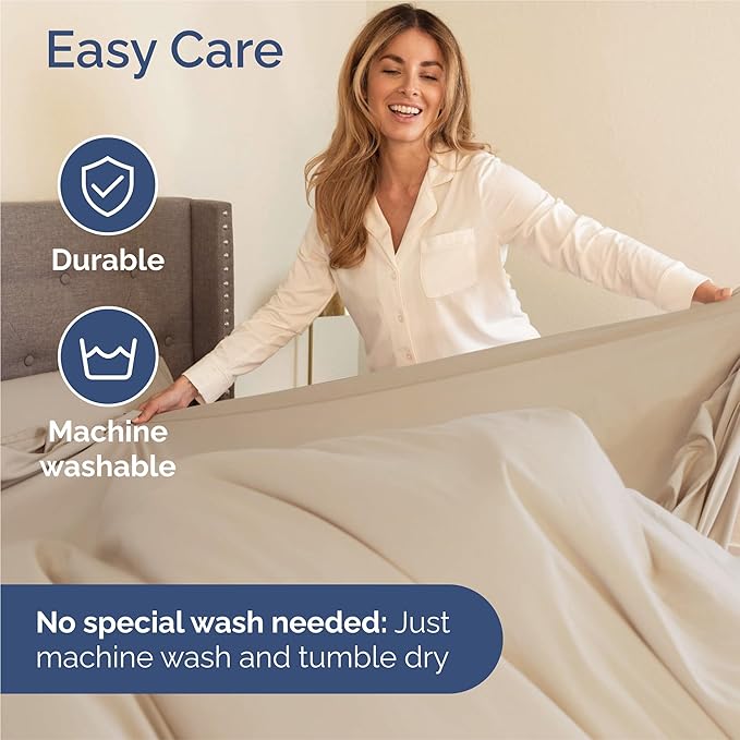 Split King 7 Piece Sheet Set - Cooling & Breathable Bed Sheets - Hotel Luxury Bed Sheets for Women, Men, Kids & Teens - Deep Pocket Bedding w/Easy Fit - Soft & Wrinkle Free - Split King Wheat Sheets