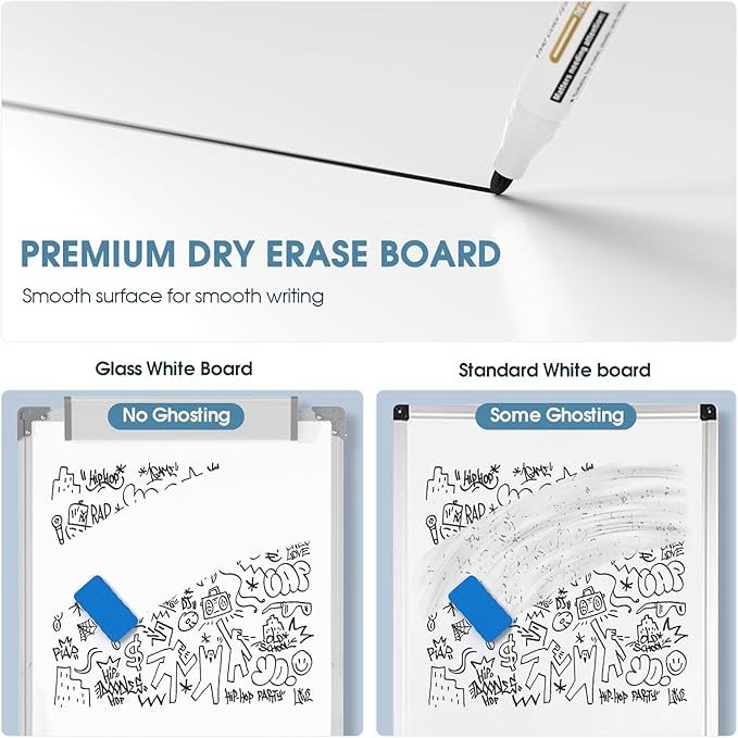MaxGear Easel Whiteboard 36" x 24" Magnetic Portable Dry Erase Board, Foldable Double-Sided White Board with Stand Height Adjustable for Flip Chart Home Office School