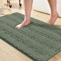 Turquoize Non Slip Shaggy Bathroom Rugs Blue Bath Rugs for Bathroom Chenille Bath Rugs for Bathroom 1 Piece Bath Mat Set Super Absorbent Shower Rug for Tub Mats, 20"x 32", Green Bay