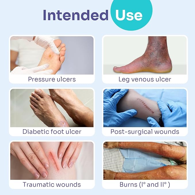 Conkote Silicone Foam Dressing Without Border 10 Pack, FSA or HSA 4"x4" Highly Absorbent Adhesive Wound Bandages for Post-Operative, Pressure Ulcers, Diabetic Foot Ulcers, Venous Leg Ulcers