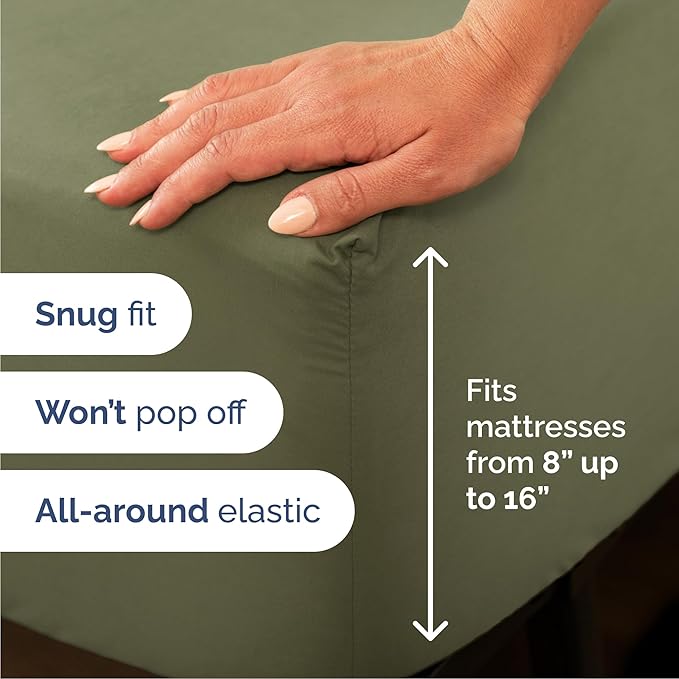 Cal King 6 Piece Sheet Set - Cooling and Breathable Bed Sheets - Hotel Luxury Bed Sheets for Women, Men, Kids and Teens - Deep Pockets - Easy Fit - Soft and Wrinkle Free - Cal King Sage Green Sheets