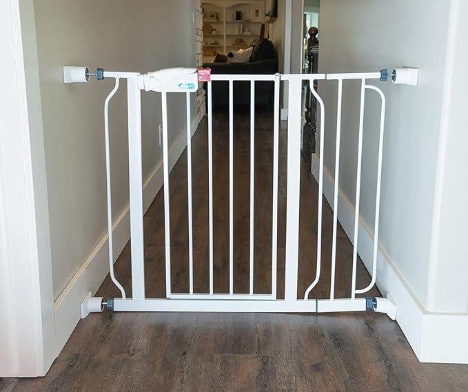 Wall Nanny Extender -4 Inch Baby Gate Extension Guard (Made in USA) Extends Pressure Mounted Gates - Protects Walls, Stabilizes Gate, for Child, Pet Gate & Dog Gate, Protector Works on Stairs, 4 Pack