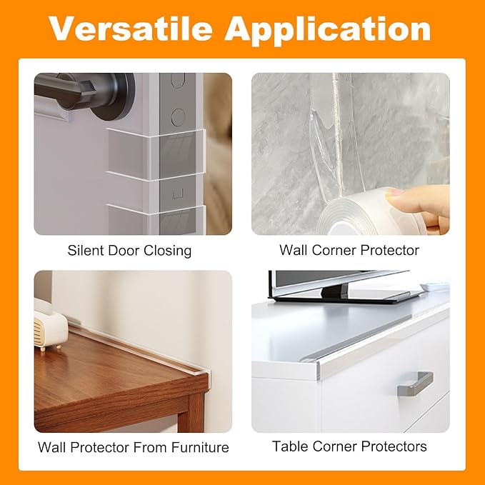 0.8 in x 9.84 FT,Clear Soft Corner Protectors for Furniture Strip,Sharp Edge & Table Bumper,Window Edge,Wall Protector, Soft Corner Guards Safe for Proof,Table Corner Protectors in Family