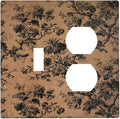 Decorative Outlet Covers Vintage Floral Botanical Brown Background 2 Gang Duplex Light Switch Cover Plate Gfci Wall Plate Plug Switch Plate Covers for Bathroom Bedroom Decor