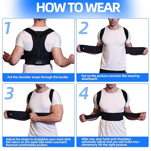 IYDoaMea Posture Corrector for Women and Men ( Order A Size Up ) Upgraded Back Brace Support, Adjustable Shoulder Straightener for Improving Back Posture, Relief for Upper and Lower Back, Lumbar, Neck, Shoulder Pain (L(35.4~41.3))