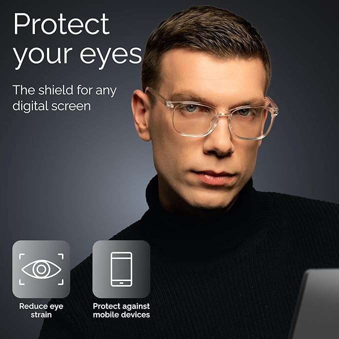 livho High Tech Blue Light Glasses - Advanced Blue Light Blocking Computer Glasses - Screen Fatigue & UV Protection