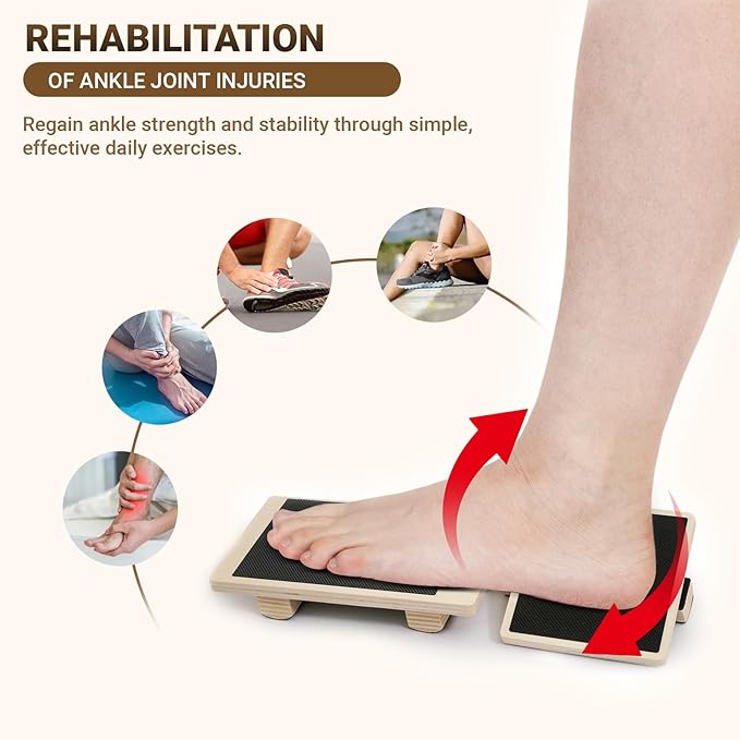 Ankle Balance Board Foot Strengthener - Single Leg Balance Board Foot Exerciser for Sprained Ankle,Posture Corrector, Physical Therapy for Plantar Fasciitis and Toe Stretcher Board for Gym Home