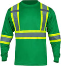 FONIRRA Hi Vis Shirts for Men Reflective ANSI Class 2 Safety Long Sleeve High Visibility Work Construction T Shirts