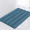 Turquoize Bathroom Rugs Non-Slip Chenille Bath Mat for Bathroom 17 x 24 Inches Extra Soft and Absorbent Shaggy Rugs, Machine Washable Perfect for Bathtub and Shower Floor, 24" X 17",Turquoise