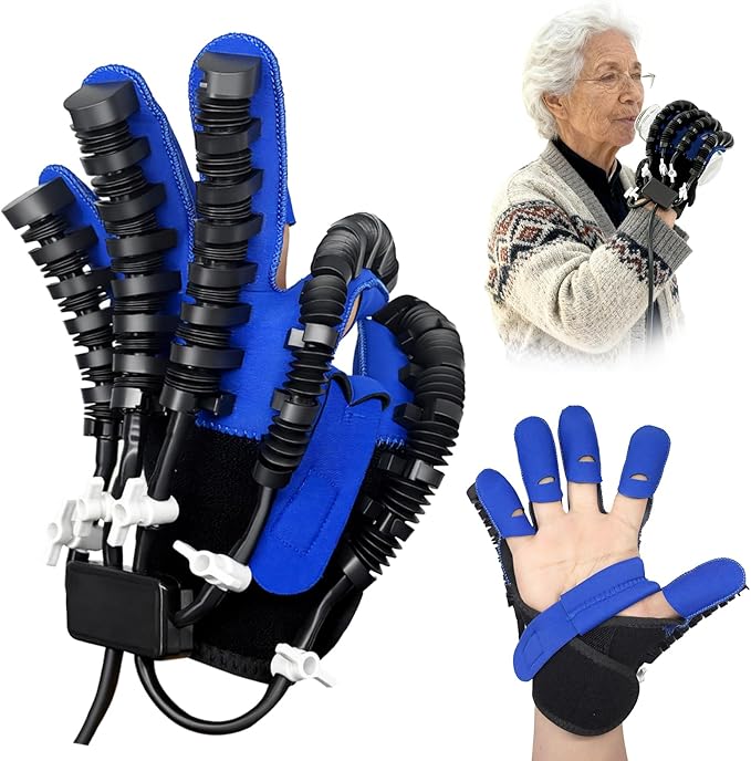 Hand Rehabilitation Equipment, Therapy Gloves for Stroke Hand Recovery Device, Robotic Rehab Glove for Finger Training, Adjustable Strength Hands Exerciser