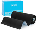 OK TAPE Regular Kinesiology Tape (4 Pack), Original Cotton Athletic Tape for Support Muscle Joint Knee, Sports Waterproof Tape Uncut Strips Latex Free, Hypoallergenic, 2in×16.4ft - Black