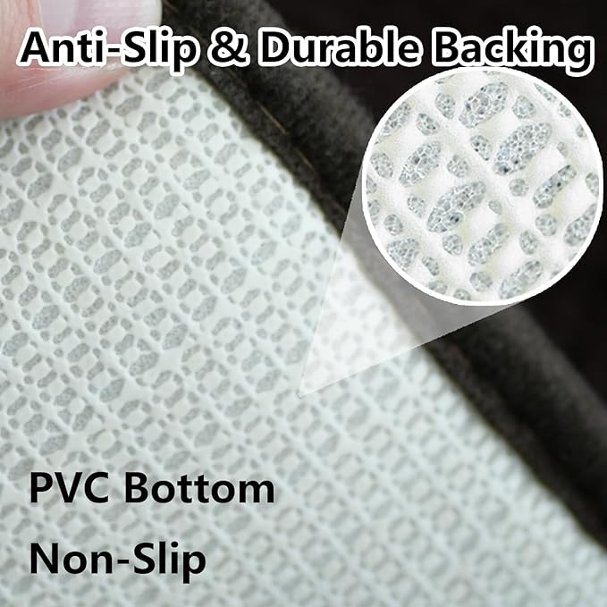 BOANKODU Bathroom Rugs Sets 2 Piece，47X16+16X24Inch，Absorbent Non-Slip Very Soft Chenille Mat,Machine Washable （Coffee）