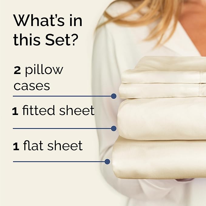 Twin 4 Piece Sheet Set - Cooling and Breathable Bed Sheets - Hotel Luxury Bed Sheets for Women, Men, Kids & Teens - Bedding with Deep Pockets & Easy Fit - Soft and Wrinkle Free - Twin Off White Sheets