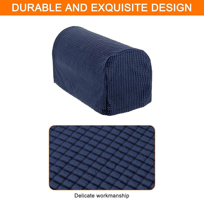 uxcell Stretch Armrest Covers Armchair Anti-Slip for Chairs Sofas Couch Arm Covers Recliner Sofa Navy Blue 4 Pcs