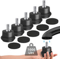 Bell Glides Replacement Office Chair or Stool Swivel Caster Wheels to Fixed Stationary Castors, Office Chair Wheels for Carpet - with Separate Self Adhesive Felt Pads/Chair Feet Wheel Stopper