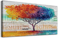 Lapremoly Large Size Canvas Wall Art - Abstract Painting Color Tree Wall Pictures - Ready To Hang - Living Room, Bedroom, Office - 30"X60"