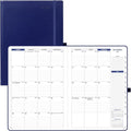 POPRUN Monthly Planner 2026-2027 (Large-8.25'' x 11.75''), 16 Months Calendar(Dec 2025-Mar 2027) Appointment Book with Stair Tabs, Inner Pockets, Pen Holder, PU Leather Softcover - Night Sky Navy Blue