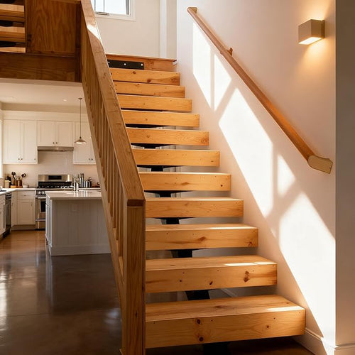 10 FT Modern Aluminum Handrail Set - ADA Compliant Indoor & Outdoor stair railing. 1.4" Diameter Grab Bar. Wall-Mounted with 90°Wall Return End. Ideal for Safe Grip，Rust Free(Cherry Wood Grain, 10 FT)