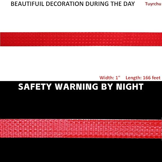 Red Reflective Tape Outdoor Waterproof 1 inch, High Visibility Hazard Conspicuity Safety Industrial Marking Tape (166 feet)
