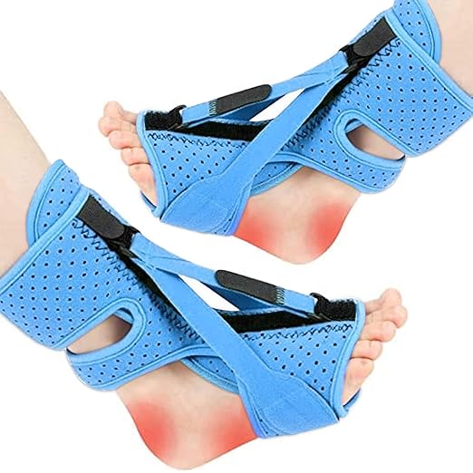 Plantar Fasciitis Night Splint-Upgrade 3 Adjustable Planter Facetious Relief Brace,Plantar Fasciitis Relief Women Men Straps,Support Relief Foot Drop Achilles Tendonitis Day Night(Blue-2PC)