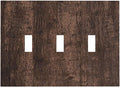 Decorative Switch Plates Rustic Dark Brown Wood Grain 3 Gang Wall Plate Triple Toggle Light Switch Cover Faceplate Electrical Wall Panels for Farmhouse Bedroom Decor