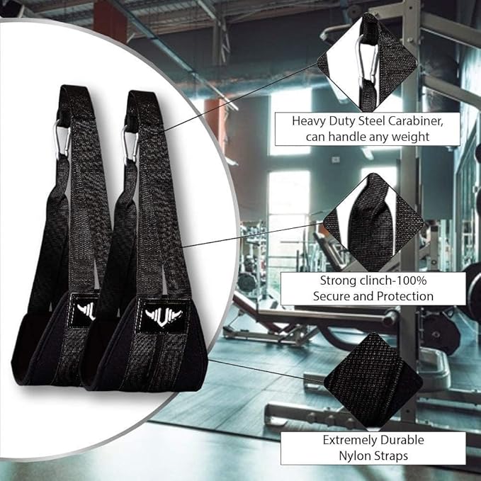 Vikingstrength AB straps - Premium Padded Home Gym Exerciser Ab Slings pair for pull up bar - Hanging Leg Raiser Fitness for six pack - Workout Equipment for Men & Women + Bonus Bag