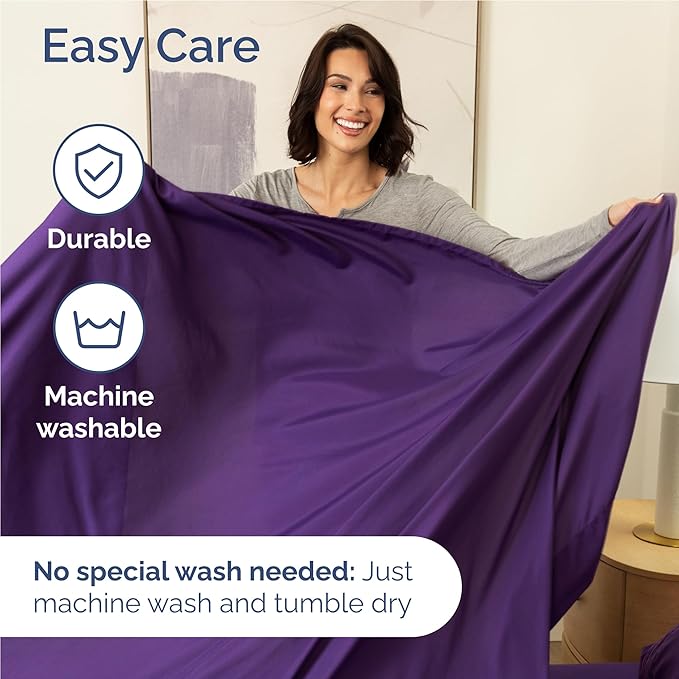 Full 6 Piece Sheet Set - Cooling & Breathable Bed Sheets - Hotel Luxury Bed Sheets for Women, Men, Kids & Teens - Comfy Bedding w/Deep Pockets & Easy Fit - Soft & Wrinkle Free - Full Purple Sheets