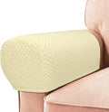 Roytub Couch Arm Covers, Sofa Arm Covers, Stretch Armrest Cover for Sofas, Armchair, Loveseat, Recliner, Sofa armrest Cover, Arm Chair Covers Set of 2(Medium, Light Yellow)