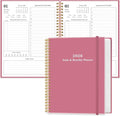 Daily Planner 2026 - Full Page Per Day, Jan 2026 to Dec 2026, 2026 Daily Planner with Spiral Bound, Inner Pocket, Perfect for School Office Supplies, 7'' x 10'', Pink