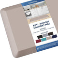KitchenClouds Kitchen Mat Cushioned Anti Fatigue Kitchen Rug 0.8inch Waterproof Non Slip Kitchen Rugs and Mats Standing Desk Mat Comfort Floor Mats for Kitchen Sink Office (17.3"x39",Khaki)